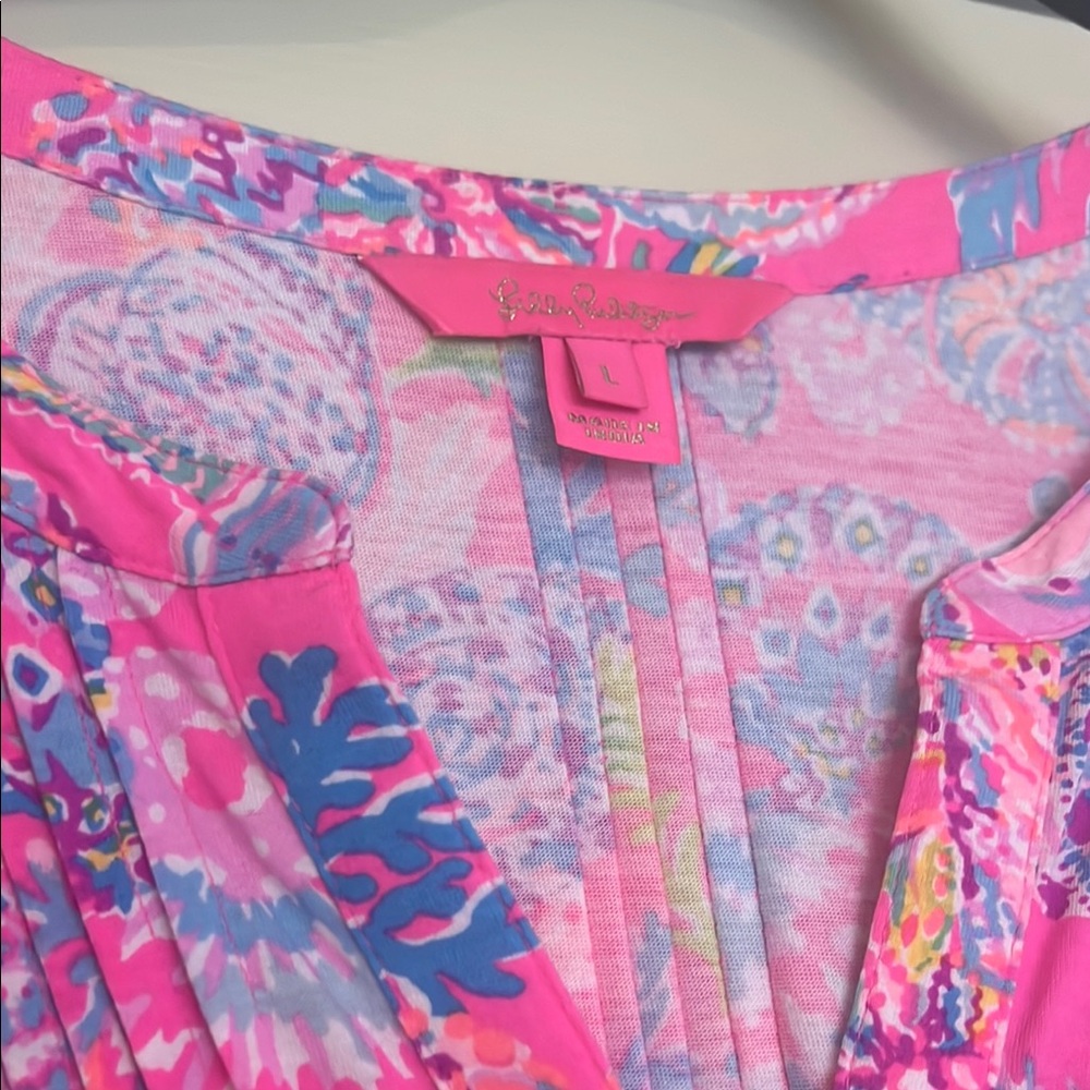 Lilly Pulitzer Pink and Blue Mini Dress